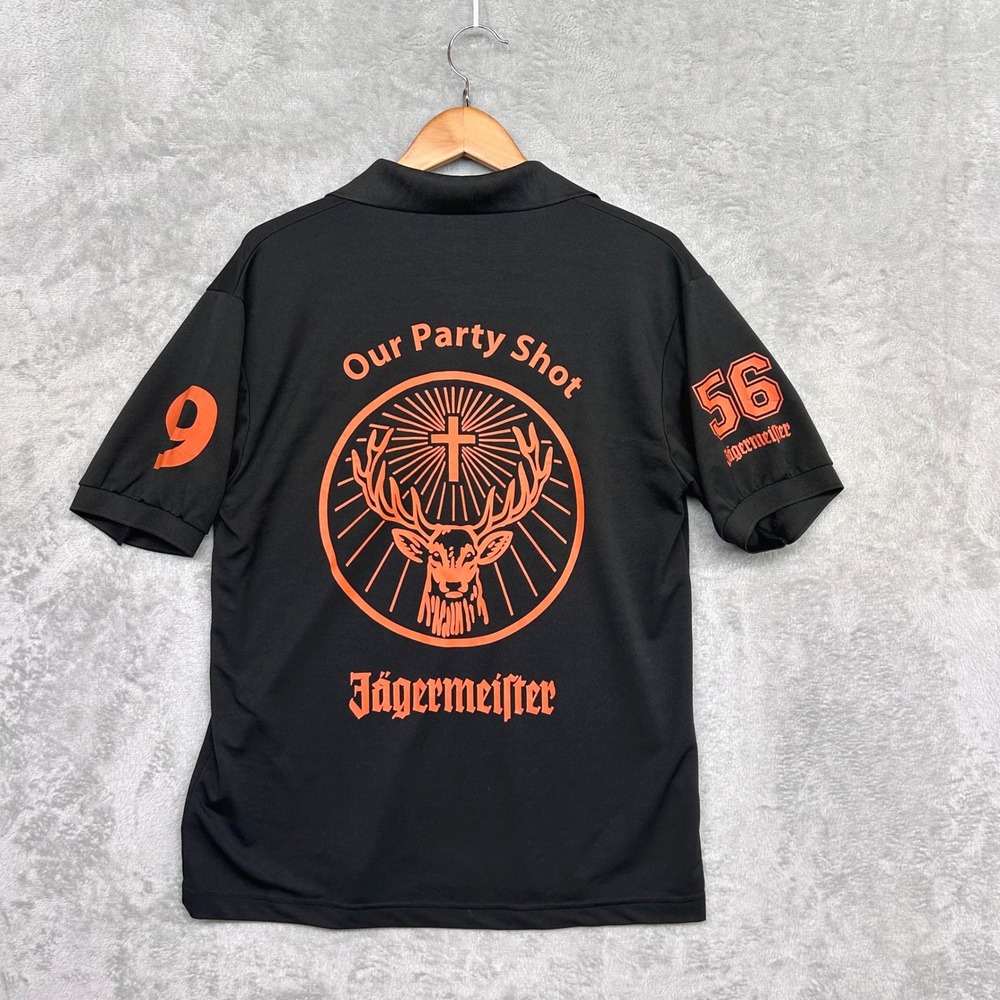 Jagermeister Polo Mens Large Black Short Sleeve Singapore Embroidery